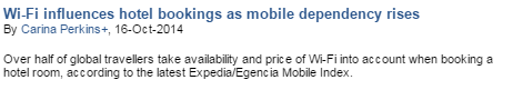 Wi-Fi influences hotel bookings as mobile dependency rises
